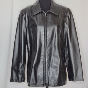 Colebrook Classics Vintage Black Leather Jacket - Size XL